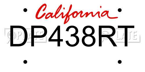 DP438RT California License Plate