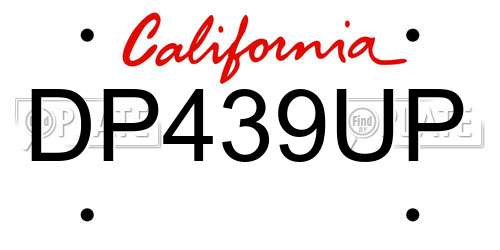 DP439UP California License Plate