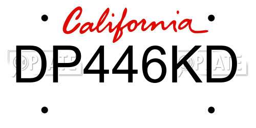 DP446KD California License Plate