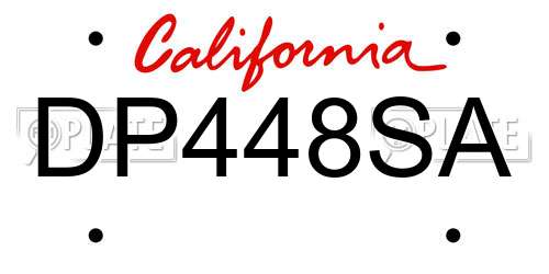 DP448SA California License Plate
