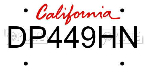 DP449HN California License Plate