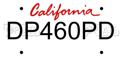 DP460PD California License Plate