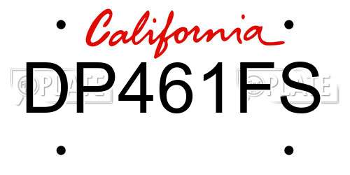 DP461FS California License Plate
