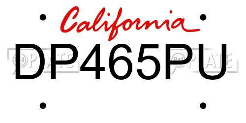 DP465PU California License Plate