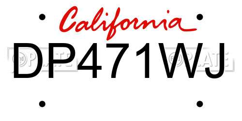 DP471WJ California License Plate