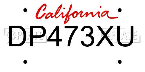DP473XU California License Plate