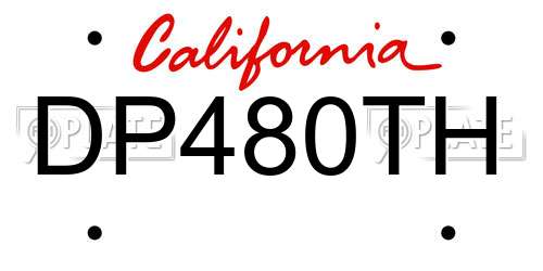 DP480TH California License Plate