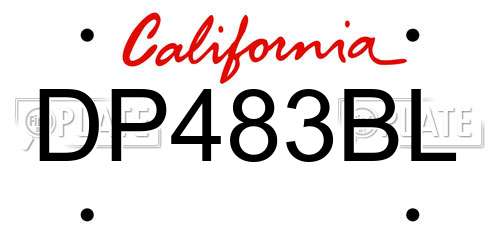 DP483BL California License Plate