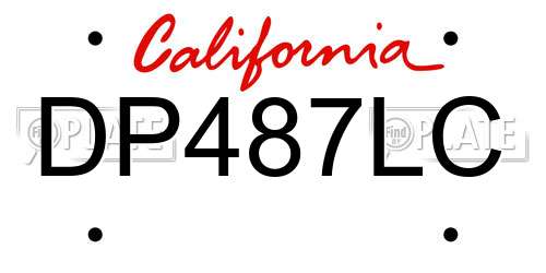 DP487LC California License Plate