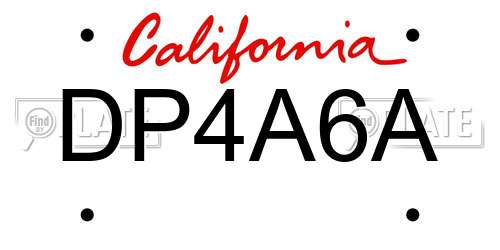 DP4A6A California License Plate