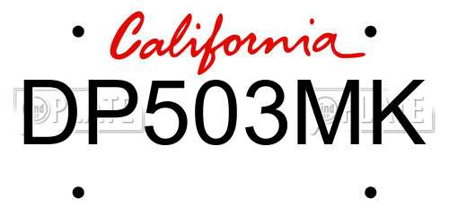 DP503MK California License Plate