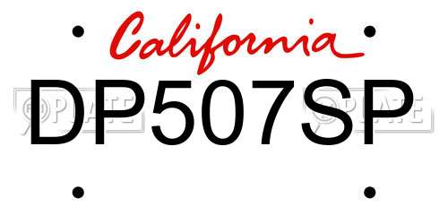 DP507SP California License Plate