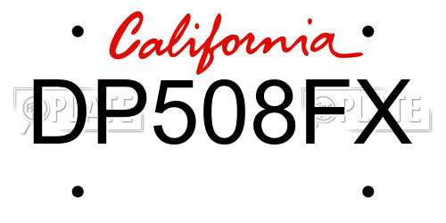 DP508FX California License Plate