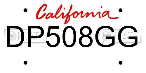 DP508GG California License Plate
