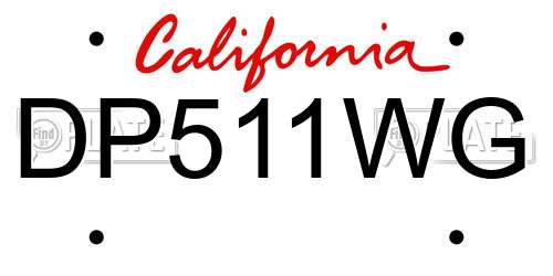 DP511WG California License Plate