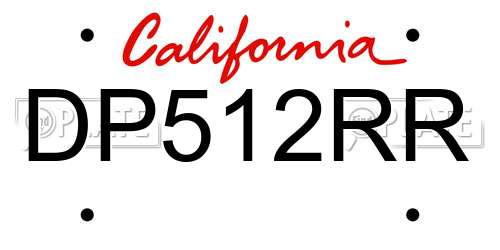 DP512RR California License Plate