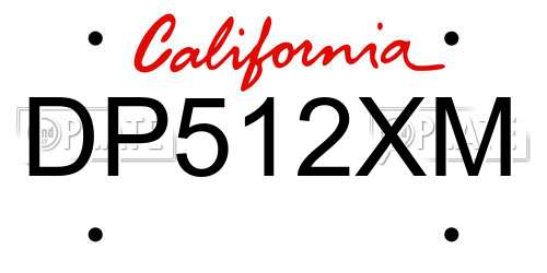 DP512XM California License Plate