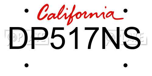 DP517NS California License Plate