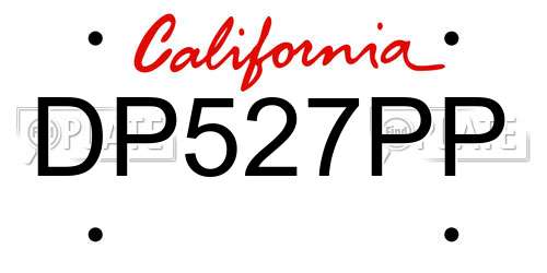 DP527PP California License Plate