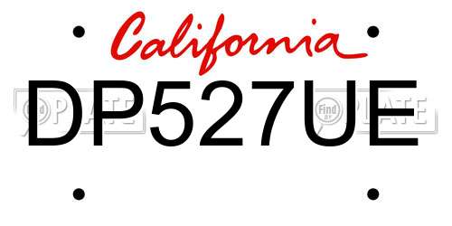 DP527UE California License Plate