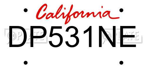 DP531NE California License Plate