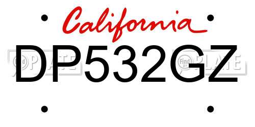 DP532GZ California License Plate