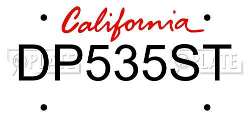 DP535ST California License Plate