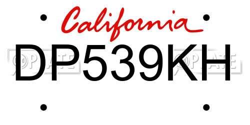 DP539KH California License Plate