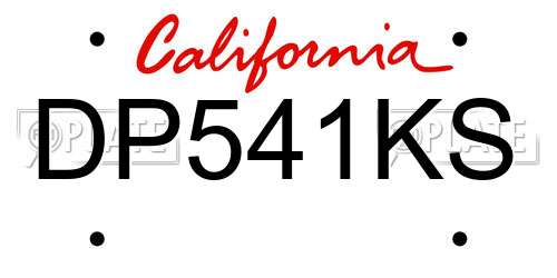 DP541KS California License Plate