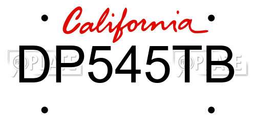 DP545TB California License Plate