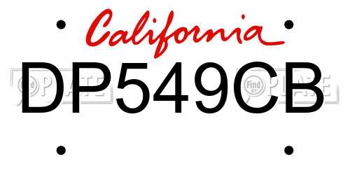 DP549CB California License Plate