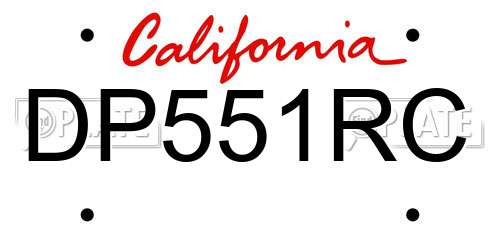 DP551RC California License Plate