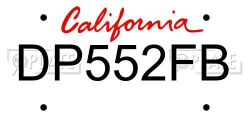 DP552FB California License Plate