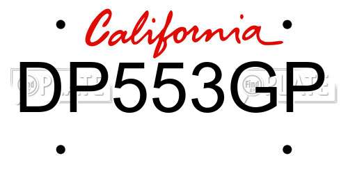 DP553GP California License Plate