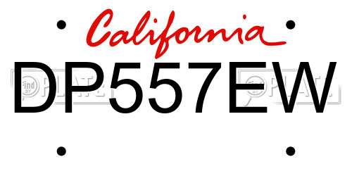 DP557EW California License Plate