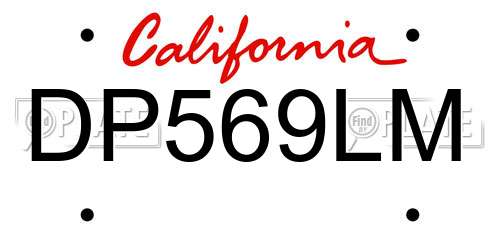 DP569LM California License Plate