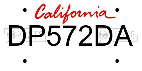 DP572DA California License Plate