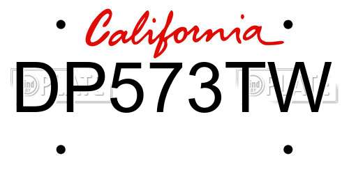 DP573TW California License Plate