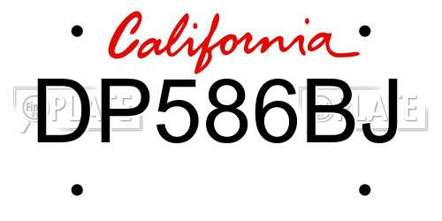 DP586BJ California License Plate