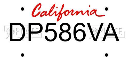 DP586VA California License Plate