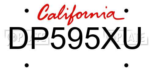 DP595XU California License Plate