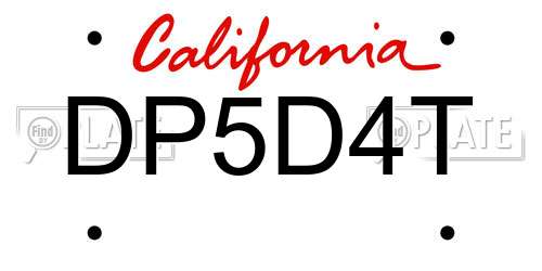 DP5D4T California License Plate