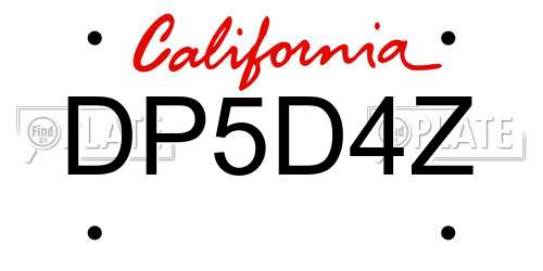 DP5D4Z California License Plate