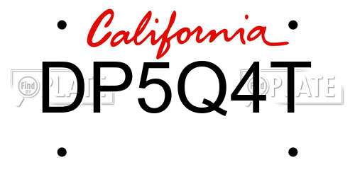 DP5Q4T California License Plate