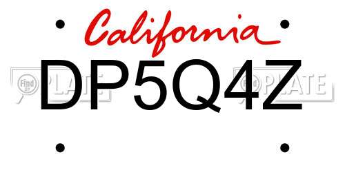DP5Q4Z California License Plate