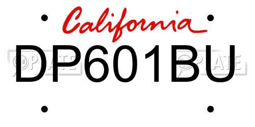 DP601BU California License Plate
