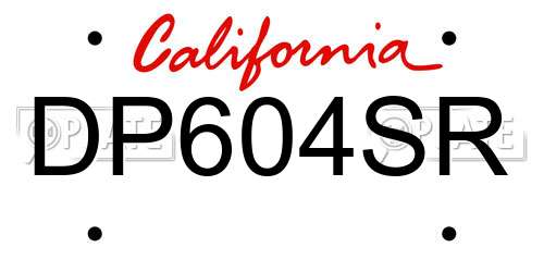 DP604SR California License Plate