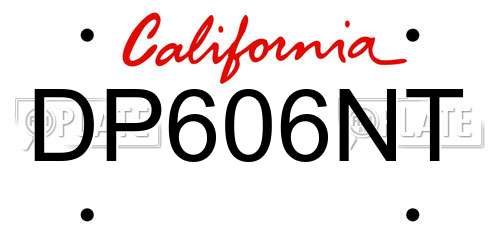 DP606NT California License Plate