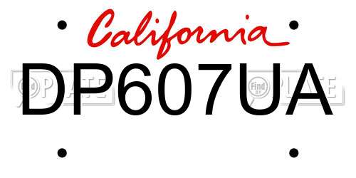 DP607UA California License Plate
