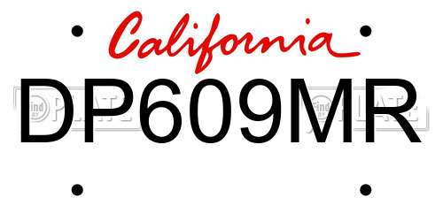DP609MR California License Plate